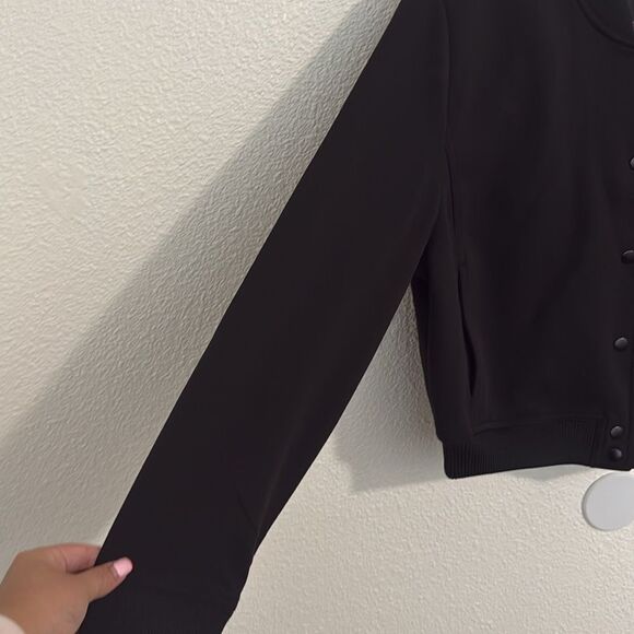 NWT-Karl LAGERFELD- black business letterman jacket- Size 10 - Picture 4 of 10